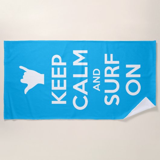 保Calm and Surf On ビーチタオル (正面)