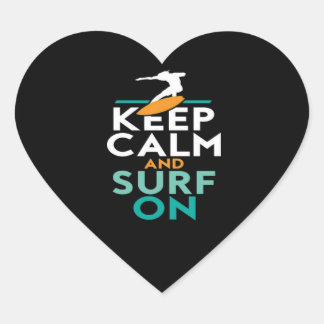 保Calm And Surf On Surfer Loveサーフィン ハートシール