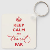 保Calm And Travel Far手書き文字（赤） キーホルダー (裏面)