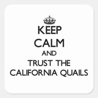 保Calm and Trust the California Quails スクエアシール
