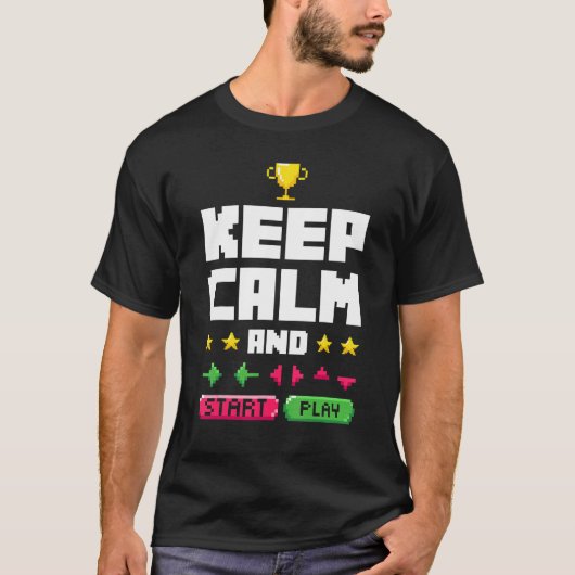 保Calm And Video Game Player Gaming Gamer Pc Co Tシャツ (正面)