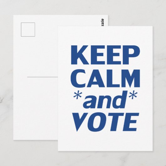"保Calm and Vote"白い青 – はがき (正面/裏面)