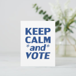 "保Calm and Vote"白い青 – はがき