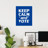 "保Calm and Vote"白、青 ポスター (ホームオフィス)