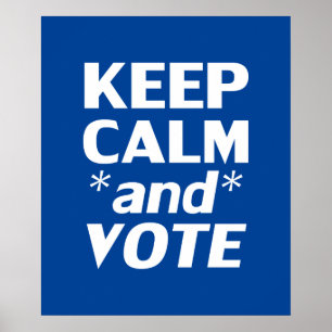 "保Calm and Vote"白、青 ポスター