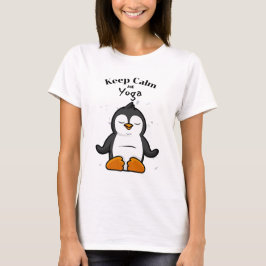 保Calm and Yoga Penguin Tシャツ