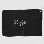 保Calm And Your 無地の Text on Black ゴルフタオル (横)