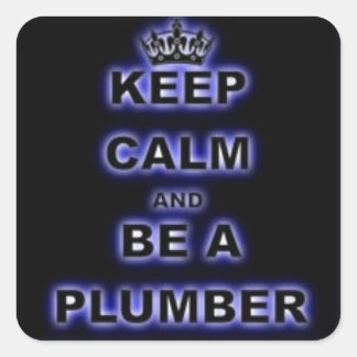 保Calm & Be A Plumber （ネオンブルー） スクエアシール