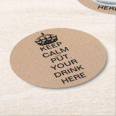 保Calm Black Crown紙コースター ラウンドペーパーコースター (アングル)