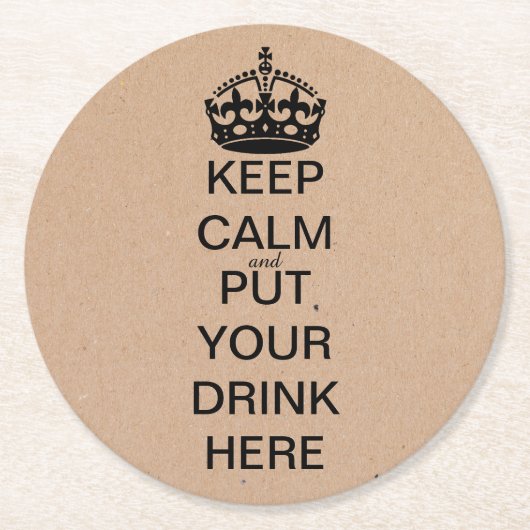 保Calm Black Crown紙コースター ラウンドペーパーコースター (正面)