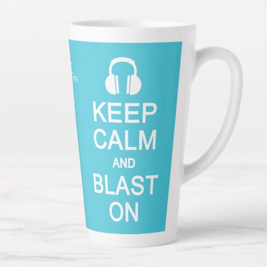 保Calm & Blast On名前をカスタムする&カラー カフェラテマグ (右)