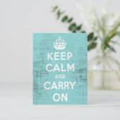 保Calm Blueグランジ Canvas ポストカード (スタンド正面)