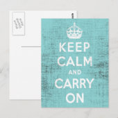 保Calm Blueグランジ Canvas ポストカード (正面/裏面)