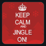 保Calm Christmas Jingle Red stickers スクエアシール<br><div class="desc">DatesDuJour保によるクリスマスのシールを落ち着ける。ラベルこの店買とダツデュジュールから直接掘り出し最高のた取引</div>