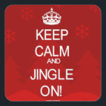 保Calm Christmas Jingle Red stickers スクエアシール<br><div class="desc">DatesDuJour保によるクリスマスのシールを落ち着ける。ラベルこの店買とダツデュジュールから直接掘り出し最高のた取引</div>
