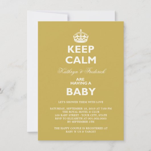 保Calm Cooldsベビッおもしろいグシャワーパーティー招待状 招待状 (正面)