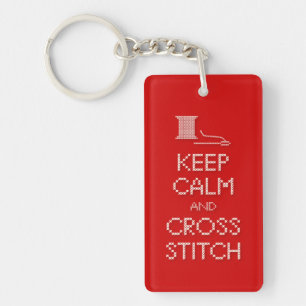 保Calm Cross Stitch Keychain キーホルダー