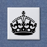 保Calm Crownテンプレート 缶バッジ<br><div class="desc">Keep Calm and Carry On冠。自由にサイズを変更し、自分の文字を追加 – 自分のユニークCalmと保を作る。... .</div>