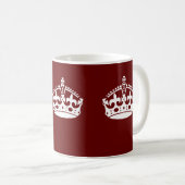 保Calm Crown Burgundy Red Accent コーヒーマグカップ (正面右)