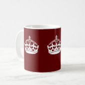 保Calm Crown Burgundy Red Accent コーヒーマグカップ (正面左)