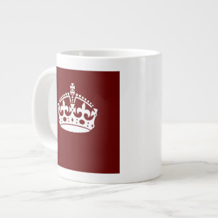 保Calm Crown Burgundy Red Accent ジャンボコーヒーマグカップ