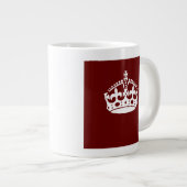 保Calm Crown Burgundy Red Accent ジャンボコーヒーマグカップ (正面右)