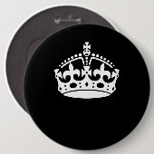 保Calm Crown on無地の Black 缶バッジ (正面&裏面)