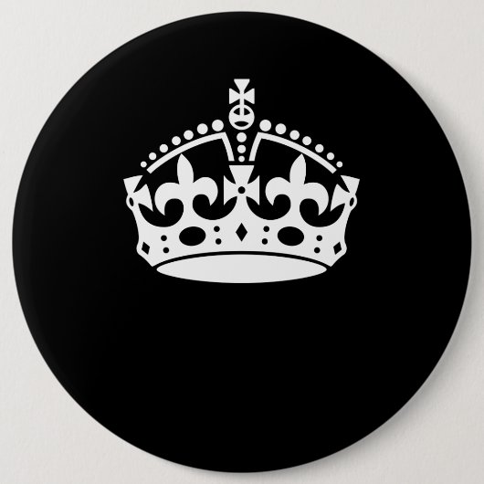 保Calm Crown on無地の Black 缶バッジ (正面)