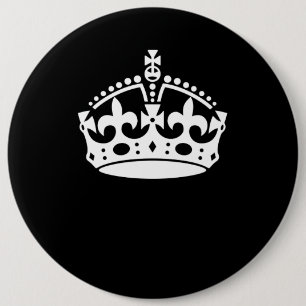 保Calm Crown on無地の Black 缶バッジ