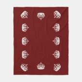 保Calm Crown on Burgundy Red Decor フリースブランケット (正面)