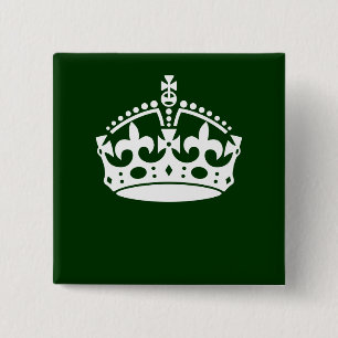 保CALM CROWN on Forest Greenこカスタマイズこ 缶バッジ