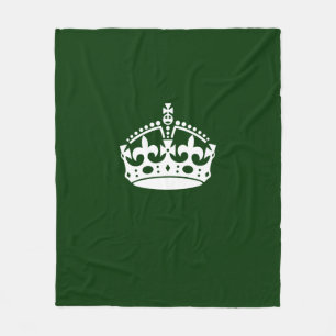 保Calm Crown on Forest Green フリースブランケット