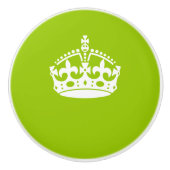 保Calm Crown on Lime Green Customizable セラミックノブ (正面)