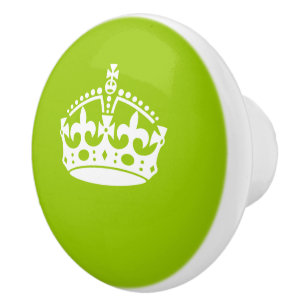 保Calm Crown on Lime Green Customizable セラミックノブ