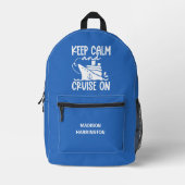 保Calm & Cruise On名前をカスタムする&カラー プリントバックパック (正面)