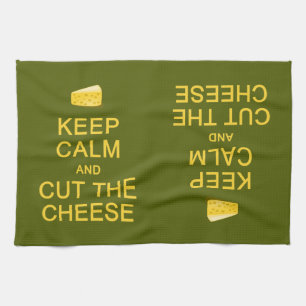 保Calm & Cut The Cheeseカスタム kitchen towels キッチンタオル