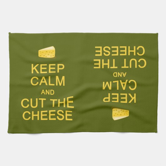 保Calm & Cut The Cheeseカスタム kitchen towels キッチンタオル (横)