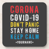 保Calm Don't Panic Stay Home Pandomic コースター (正面)
