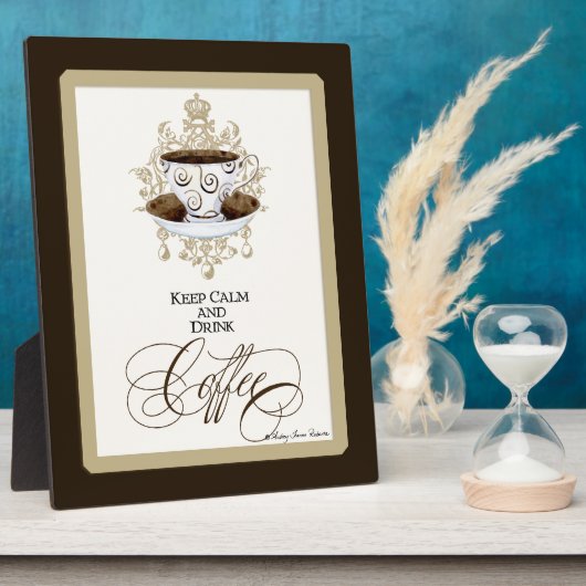 保Calm & Drink Coffee -ファッショントレンディーシックアート フォトプラーク (側面)