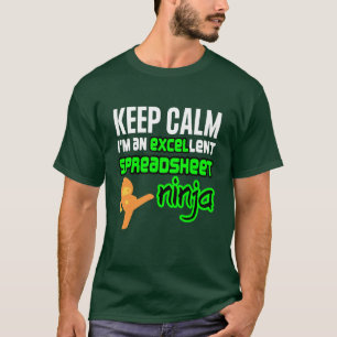 保Calm EXCEL貸付きスプレッドシート忍者 Tシャツ