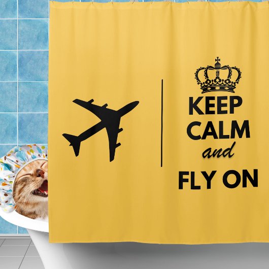 保Calm & Fly On, おもしろいシンプル Welcome シャワーカーテン