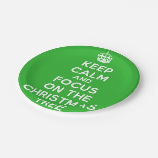 保Calm Focusメリークリスマスパーティーツリー ペーパープレート (アングル)