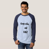 保CALM&GOLF引用文男性用Tシャツ Tシャツ (正面フル)
