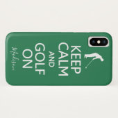 保Calm & Golf On名前をカスタムする&カラーケース Case-Mate iPhoneケース (裏面(横))