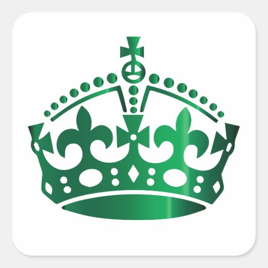 保Calm Green Crown – 背景の変更 スクエアシール (正面)