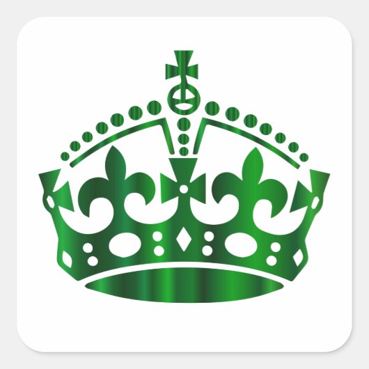 保Calm Green Crown – 背景の変更 スクエアシール (正面)