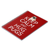 保Calm Hug Pugs文字赤線空白の ノートブック (左側)