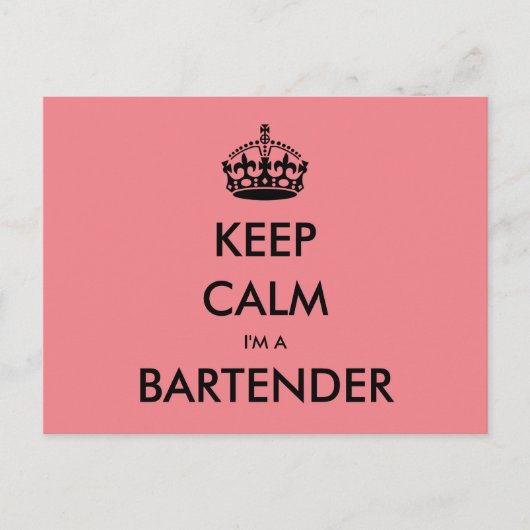 保CALM I'A BARTENDER (パブ、バー、サロン) ポストカード (正面)