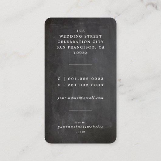 保Calm I'm theウェディングプランナーChalkboardおもしろい 名刺 (裏面)