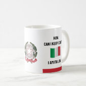 保Calm Italy & おもしろい文字イタリアン旗 コーヒーマグカップ (正面右)